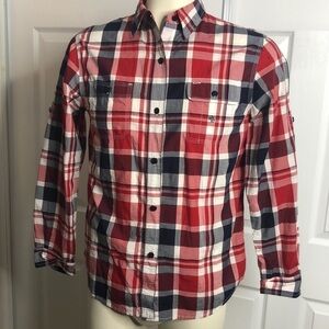 Lauren Ralph Lauren Red Plaid Long Sleeve Tab Sleeve M
